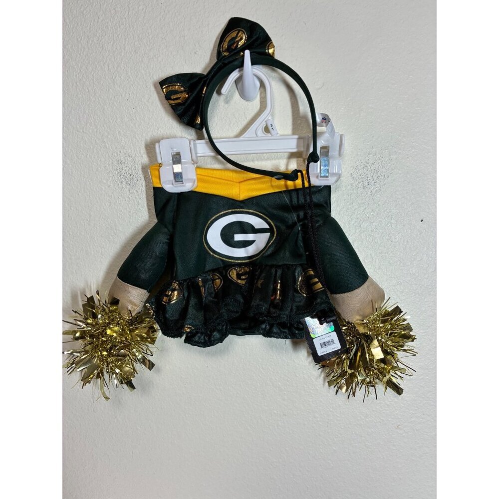 NWT NFL Greenbay Packers Dog Cheerleader Outfit Size XS Green